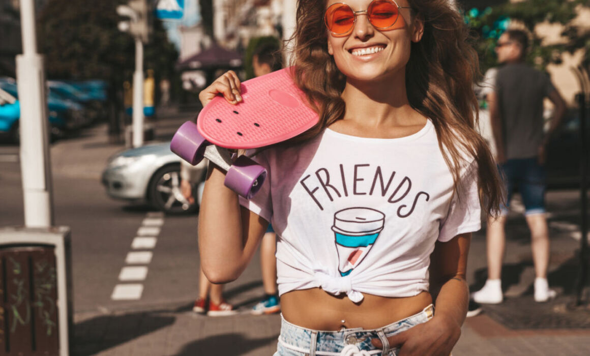 DTF printing transfer pressed on custom T-shirt